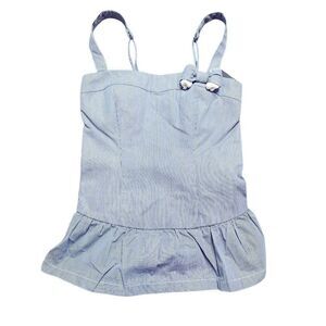 NWT ABERCROMBIE & FITCH Striped Peplum Tank with Bow Size XS